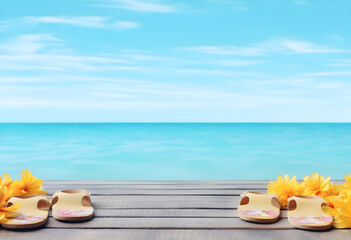 background allusive to holidays spring, summer, beach, time to relax space for text warm colors