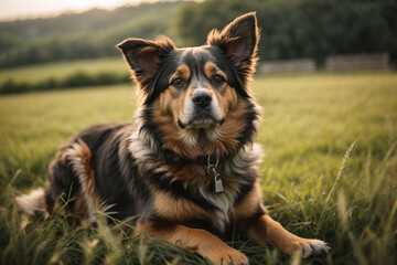 german shepherd dog in the field