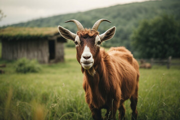 Naklejka na ściany i meble goats in the meadow