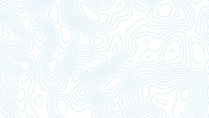 Abstract bule topographic map, vector background with height lines. Abstract blue background with map contour. Moden blue lines of the relief map on a white background. Vector grid map.	