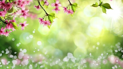 magic spring background with copy space.
