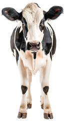 Cow looking over shoulder isolated on transparent background. PNG