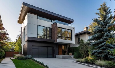 idlewolf residences a threestorey contemporary house with large driveway and parking area.