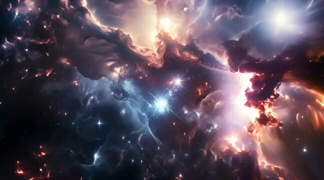 Space with numerous stars, nebula and galaxies, abstract cosmos background