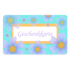 Giftcard. Geschenkkarte. Banner, voucher, coupon. German