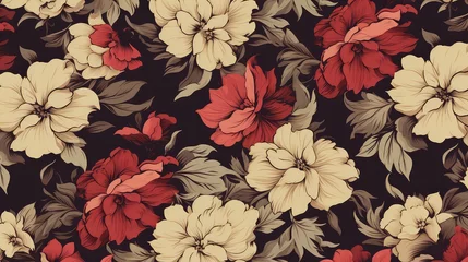 Fototapeten Seamless pattern with hibiscus flowers. Vector illustration. © HA