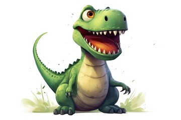 Fototapeta premium Illustration of a cute Tyronasaurus dinosaur on a white background