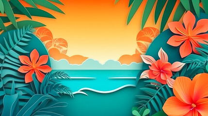 Dive into this beachscape illustration capturing the essence of a sunny day.