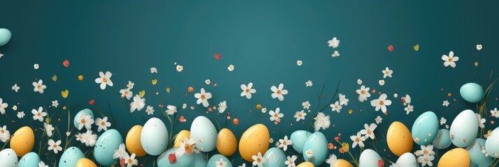 Easter composition with eggs. Festive decoration. - Powered by Adobe