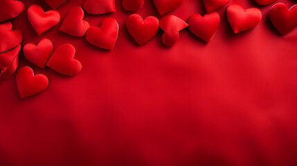 red hearts on red background,Hearts Unite in a Radiant Display, Valentine Background Concept,Valentine day red hearts with red background.
