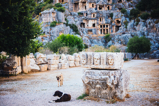 Ruins of the ancient greek city of Myra in Demre, Turkey.