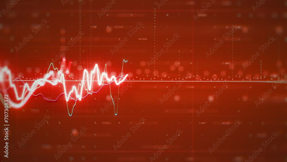 Poster crisis data business trading live stats screen/ 4k animation of a business background with alert sta