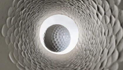detail of golf ball view from inside the hole