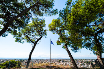 Fototapeta premium Blick von der Burgruine auf Kalamata
