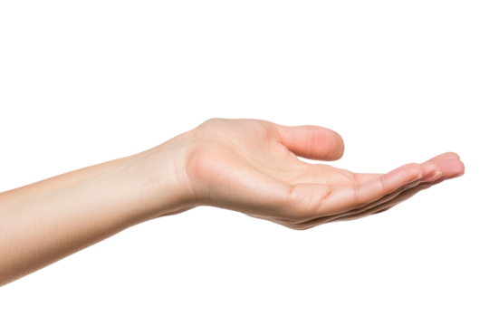 Human Hand Holding Object With Arm Extended Up in Air