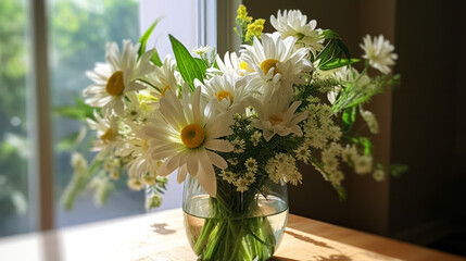 A charming bouquet of wildflowers gracefully arranged in a vase
