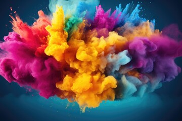 Splash of colorful powder for Holi festival