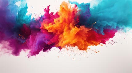 Splash of colorful powder for Holi festival