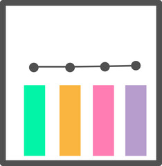 Data Analytics, Charts, Dashboard, and Business Finance Report - Statistical and Investment Concept. Website SEO on Computer Screen. Flat Vector Illustration, Isolated. 