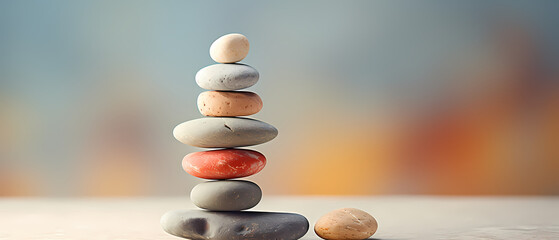 balancing stones on clean background