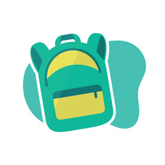 A schoolboy has a schoolbag. Briefcase icon