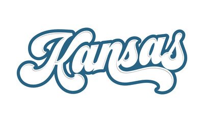 Kansas hand lettering design calligraphy vector, Kansas text vector trendy typography design