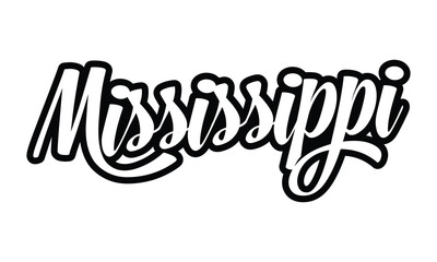Mississippi hand lettering design calligraphy vector, Mississippi text vector trendy typography design	