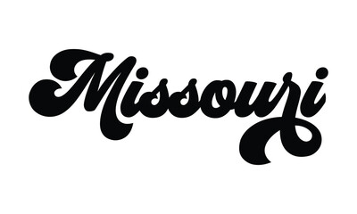 Missouri hand lettering design calligraphy vector, Missouri text vector trendy typography design