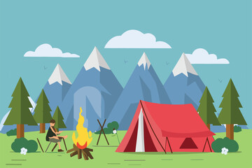 Camping Illustration Background