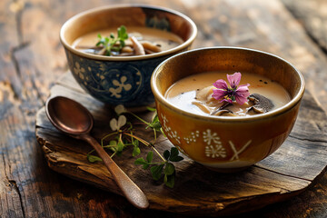 mushroom soup with cream in asian style
