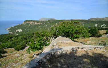 Tepekoy Cinaralti region, located in Gokceada, Turkey, has a magnificent view.