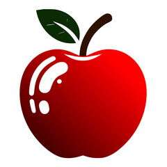 red apple with leaf