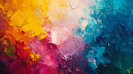 A vibrant explosion of abstract colorfulness captured in the strokes of acrylic paint on a modern art canvas