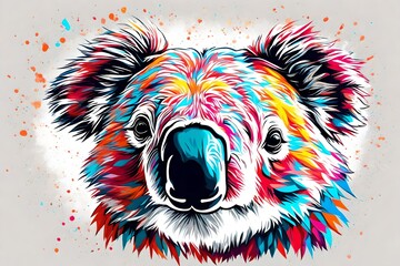 Koala head in pop art style