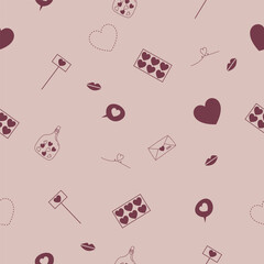 Festive pattern for Valentine's Day on pink background