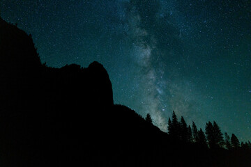 Milky Way with Meteors Yosemite National Park