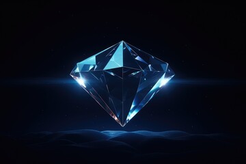 Glowing Diamond symbol on a dark blue background.