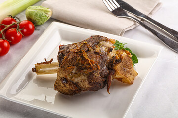 Baked Lamb shank with bone
