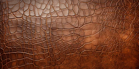 Wandcirkels tuinposter brown leather texture, AI Generative. © Miry Haval