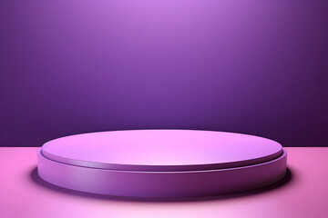 Minimal abstract background, 3d render, purple and pink podium