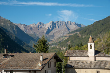 Fototapeta na wymiar Etroubles has always been a strategic point of the Aosta valley and the Via Francigena Italy