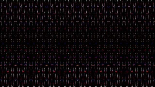 3D Abstract shining bright lines set wave, colorful, black background	
