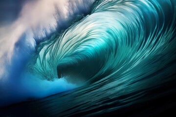 Ocean Symphony: Beautiful Wave Break at Fiji Islands. Generative ai