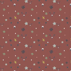 seamless pattern with retro hand-drawn stars