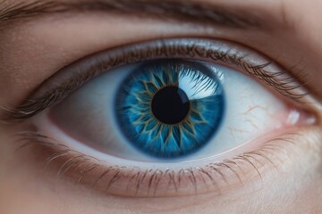 Obraz premium perfect blue eye macro in a sterile environment and perfect vision