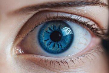 perfect blue eye macro in a sterile environment and perfect vision