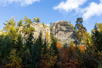 Sandstone cliffs in Adrspach-Teplice Rocks, Czech Republic