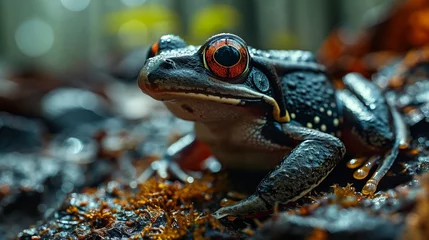 Deurstickers Closeup of frog in natural enironment © tynza