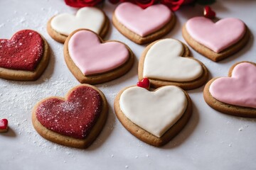Obraz na płótnie Canvas heart shaped cookies on a table