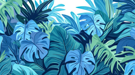 Transform your project with turquoise and green tropical leaves.